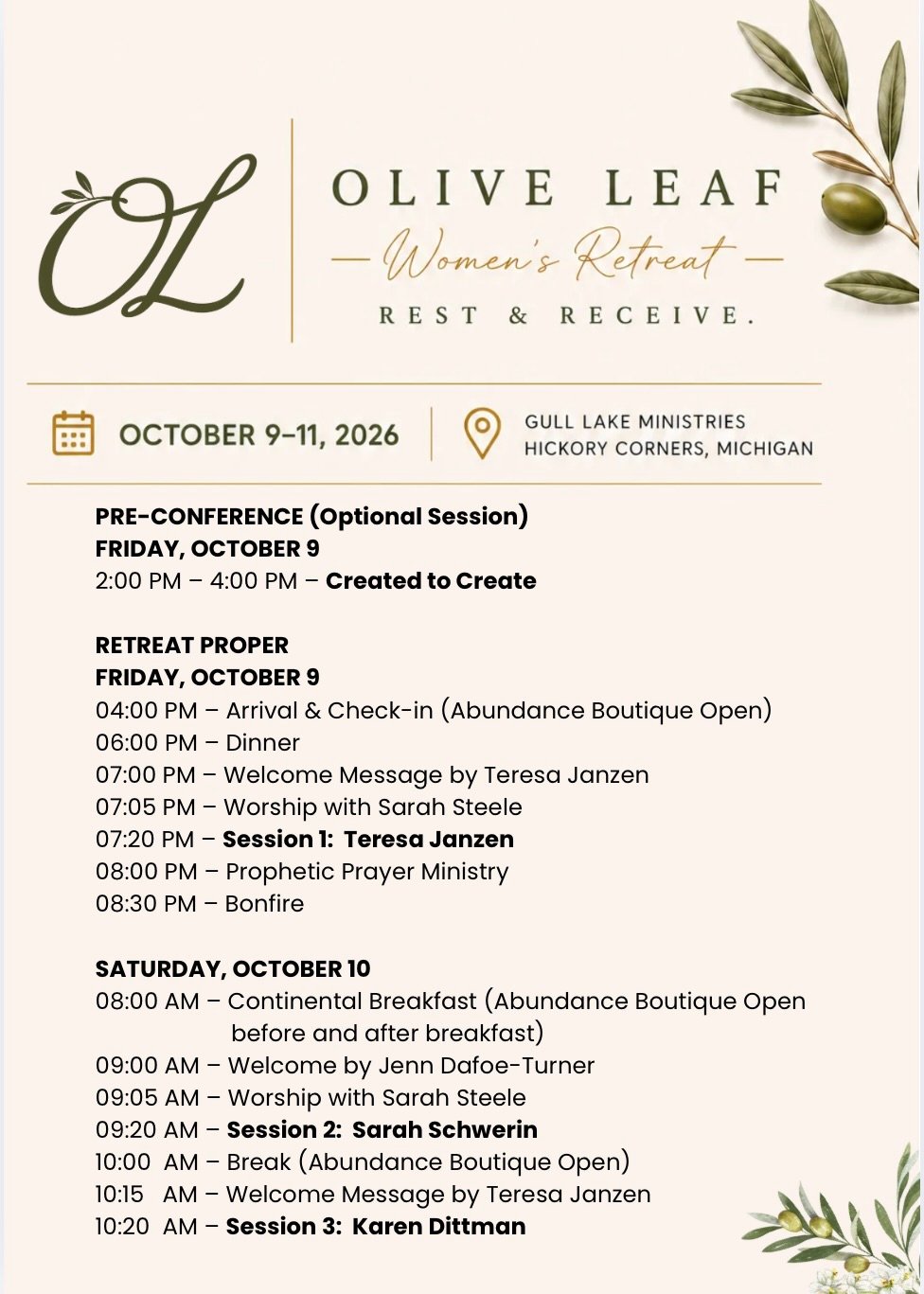 Event itinerary, page 1